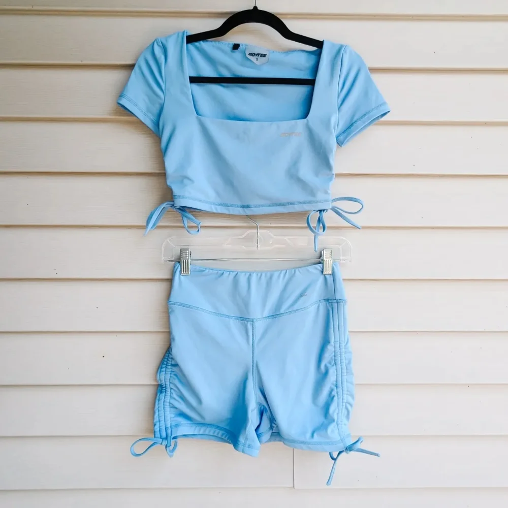 Oh Polly Bo+Tee 3 Piece Set Baby Blue Small Like New - Picture 15 of 15